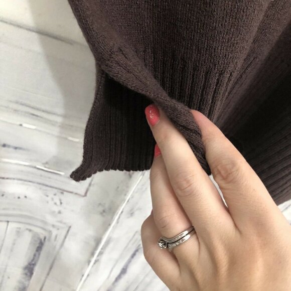 French Connection Small White Red Brown Colorblock Crew Neck Pullover Sweater - Picture 4 of 10